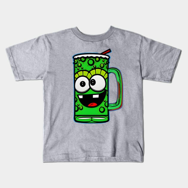 Saint Patrick's Day Green Beer Mug Cartoon Kids T-Shirt by Xtian Dela ✅